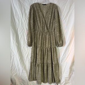 Elegant Green Floral Dress